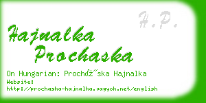 hajnalka prochaska business card